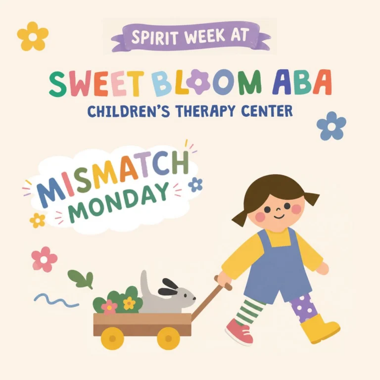 When staff join the fun, vibes are unmatched! 🎉💖 Mismatch Monday with our amazing kids🎉🌻💙💜 #SpiritWeek #mismatchmonday #autismawareness #njaba #appliedbehavioranalysis