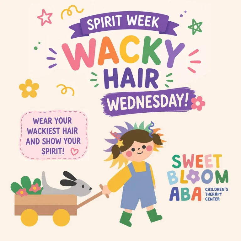 The crazier the hair, the more fun we share! 💖✨🎉
Wacky Hair Wednesday was a hit at Sweet Bloom ABA! 
#spiritweek #abanj #wackyhairwednesday #autismsuport #bergencountynj